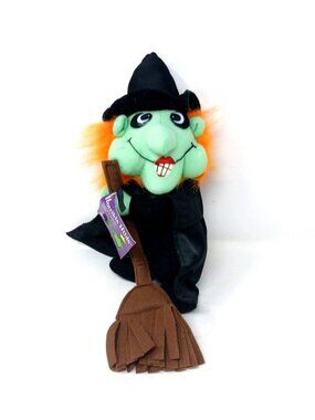 Horrible Hilda Animated Witch Plush Halloween 12" Green Face Tested Read #D-13